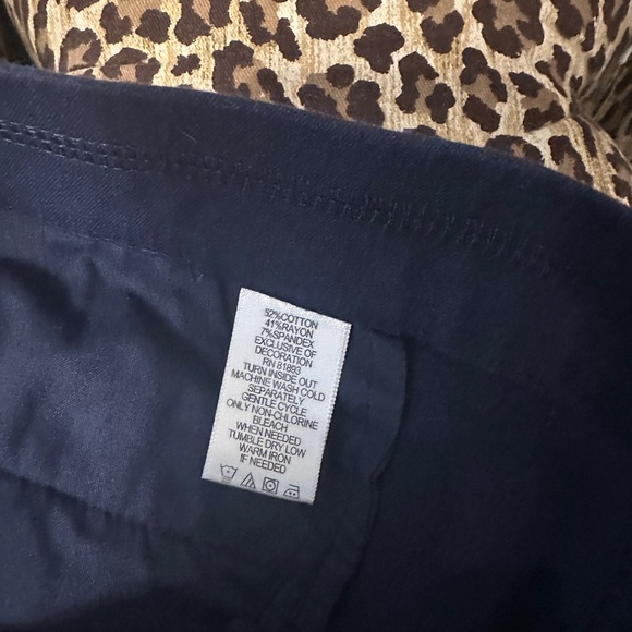 Isaac Mizrahi Navy Blue Satin Striped Military Pants 16 - Picture 2 of 5